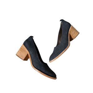 Anthropologie Coclico Pumps size EU 38.5 US 8 8.5 Leather Nubuck Black